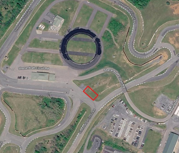 Map of the corner worker meeting point by the gravel lot at the autocross pickup area